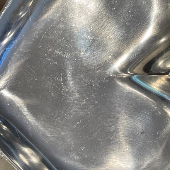 Silver aluminum Heart shaped metal tray LOVE dish 9-1/4” - Picture 8 of 8